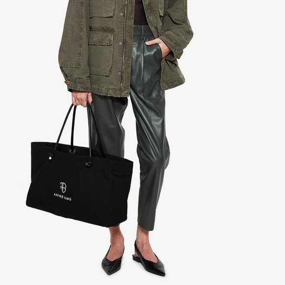 Anine Bing MEDIUM SAFFRON TOTE - Black - Picture 5 of 10